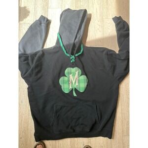 Signature Concepts Mens Black Shamrock M Plaid Hoodie Sweatshirt 2XL St Patricks